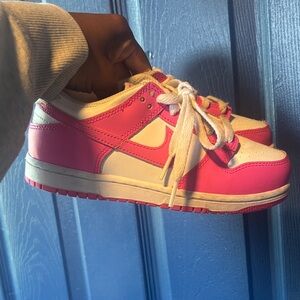 Nike Dunks Pink and White Sneakers